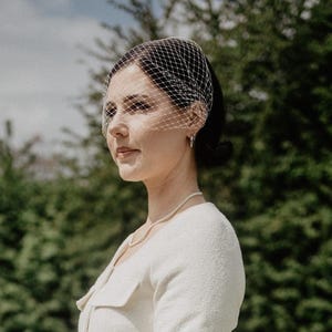 Registry Office Veil Wedding Birdcage Veil Bridal Short Bandeau Veil Civil Ceremony Wedding Headpiece Courthouse Veil Elopement