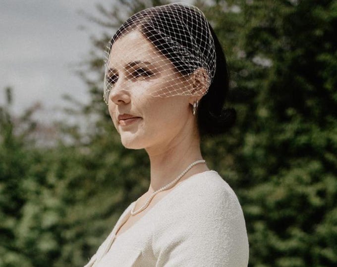 Registry Office Veil Wedding Birdcage Veil Bridal Short Bandeau Veil Civil Ceremony Wedding Headpiece Courthouse Veil Elopement