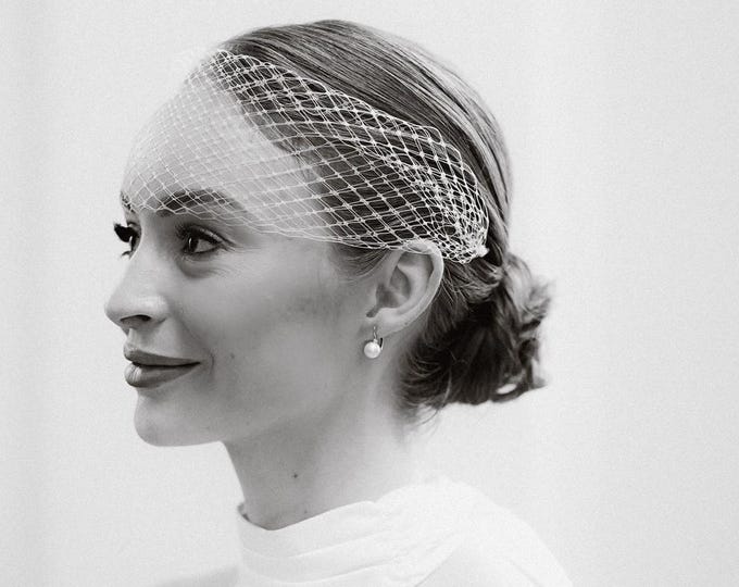 Registry Office Wedding Veil - Birdcage Veil for Bride Face Veil Townhall Wedding Headpiece