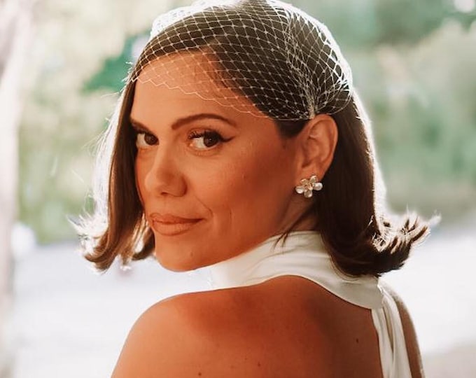 Bridal Veil Juliet Cap Wedding Birdcage Veil Courthouse Wedding Veil Civil Ceremony