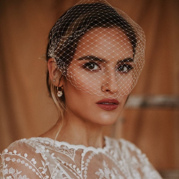 Civil Wedding Veil Birdcage Veil Courthouse Veil Short Veil for Bride Short Veil Bridal Birdcage Veil Bandeau