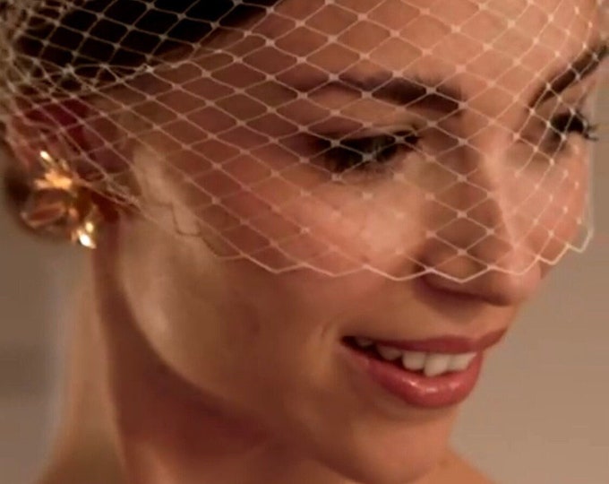 Bridal Birdcage Veil Wedding Veil Short Face Veil Civil Wedding Veil Fishnet Veil Modern Wedding Veil Courthouse