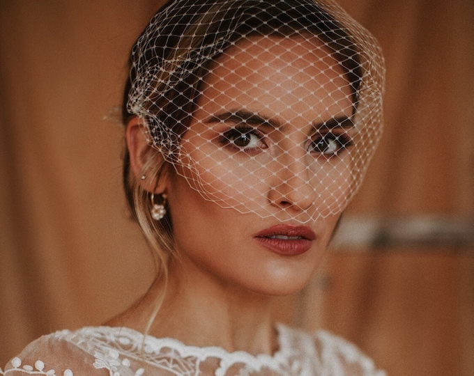 Civil Wedding Veil Birdcage Veil Courthouse Veil Short Veil for Bride Short Veil Bridal Birdcage Veil Bandeau