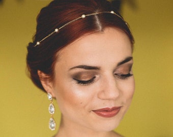 Pearl Hair Chain Bridal Head Chain Bridesmaid Gift Hair Piece Wedding Pearl Headband for Bride