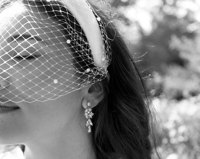 Bridal Birdcage Veil Headband Wedding Civil Ceremony Headpiece Veiled Fascinator Reception