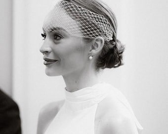 Registry Office Wedding Veil Birdcage Veil for Bride Fishnet Veil Short Face Veil Bird Cage Veil City Hall Wedding Veil Civil