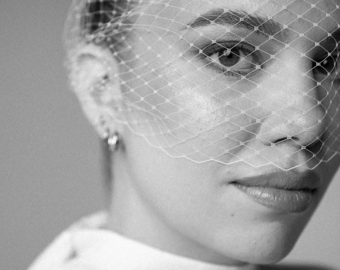 Lilac Birdcage Veil for Bride Face Veil Short Purple Veil Bridal Birdcage Veil Wedding Birdcage Veil Bird Cage Veil