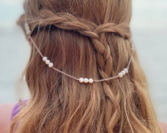 Flower Girl Gift Hair Pearl Hair Chain One Strand with Pearls Bridal Hair Chain Bridesmaid Gift Bridal Party Gift