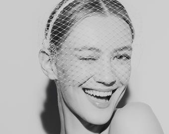 Birdcage Veil Headband Satin: Wedding Headband Veiled Fascinate Bridal Fascinator with Veil