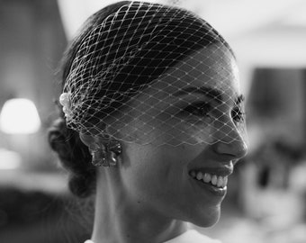 Pearl Birdcage Veil with Pearls Wedding Birdcage Veil, Short Pearl Veil, Face Veil Mask