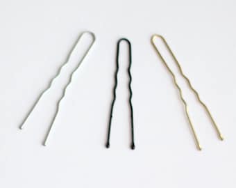 Hair Pins Basic 10x Simple Waved Hair Pin Black Hair Pins Silver Gold Hair Pins U Shaped Grip Hairpins