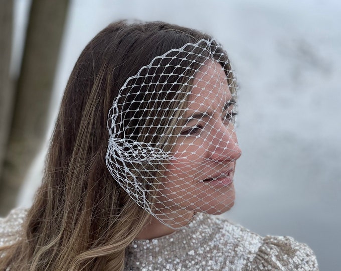 Silver Birdcage Veil Party Veil Bridal Birdcage Veil Gold Veil Wedding Guest Veil Gold Bird Cage Veil