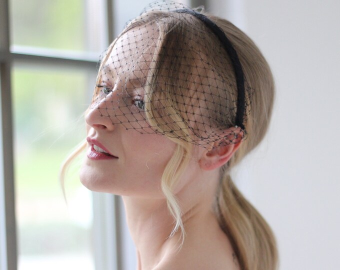 Short Birdcage Veil Headband Short Petite Birdcage Veil Bridal Fascinator Wedding Veil Headband