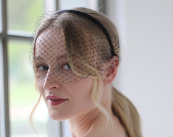 Petite Birdcage Veil Headband Short Birdcage Veil Courthouse Veil Civil Wedding Veil Guest Party Veil