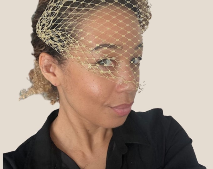 Gold Veil Birdcage Veil Bridal Veil Gold Wedding Veil Bridal Party Veil Bridesmaids Veil Silver Veil Wedding Guest Veil