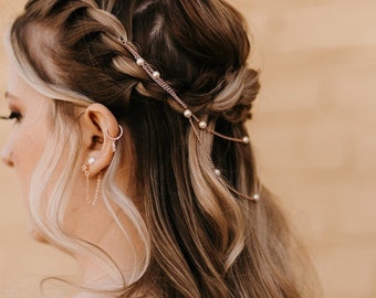 Pearl Hair Chain Bridal Pearl Headband Wedding Head Chain Bridesmaid Gift Pearl Hair Accessories for Bride