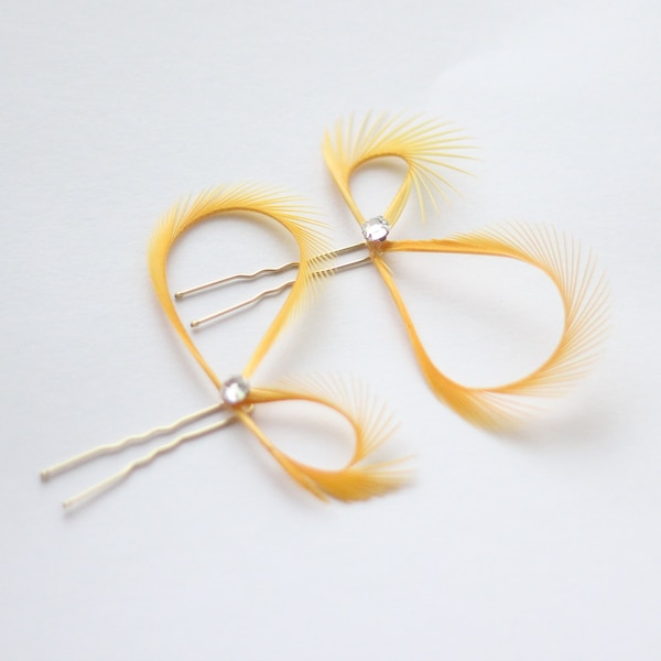 Yellow Hair Pins 2x, Buttercup Yellow, Bridal Fascinators, Maid of Honor, Bridesmaid Gift, Honeycomb Hair Pins