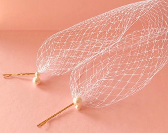 Pearl Birdcage Veil with Pearls Wedding Birdcage Veil Civil Wedding Courthouse Face Veil