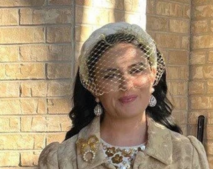 Gold Birdcage Veil, Party Veil, Gold Bridal Veil, Gold Wedding Veil, Gold Metallic Veil, Silver Veil, Bridesmaids Veil