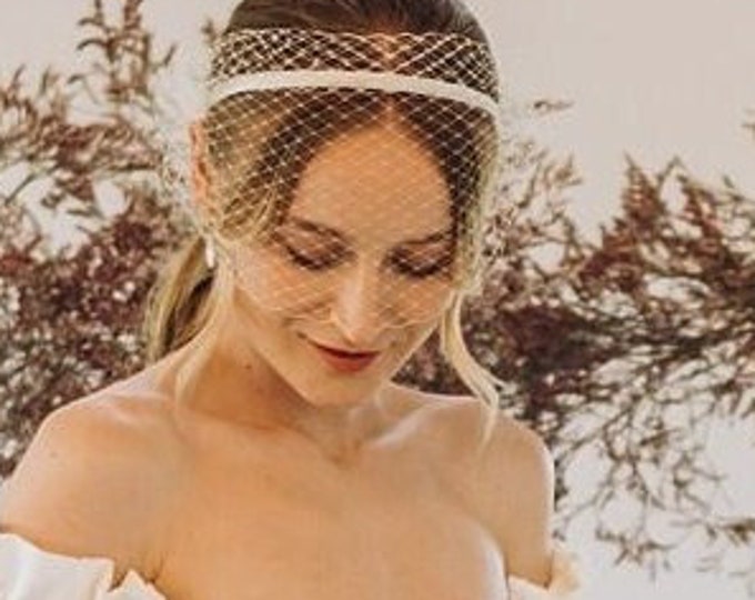 Birdcage Veil Headband Wedding Veil on Headband Bachelorette Veil Bird Cage Veil Church Headband Veil Bride