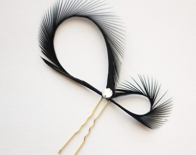 Black Hair Pins 2x Black Fascinators Headpiece Black Hair Accessories Bridesmaid Gift, Bridal Headpiece, Custom Color