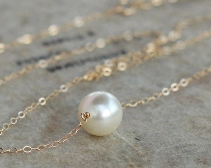 Pearl Necklace Gold Filled Choker Round Pearl Bridal Necklace Bridesmaid Gift Wedding Pearl Jewelry