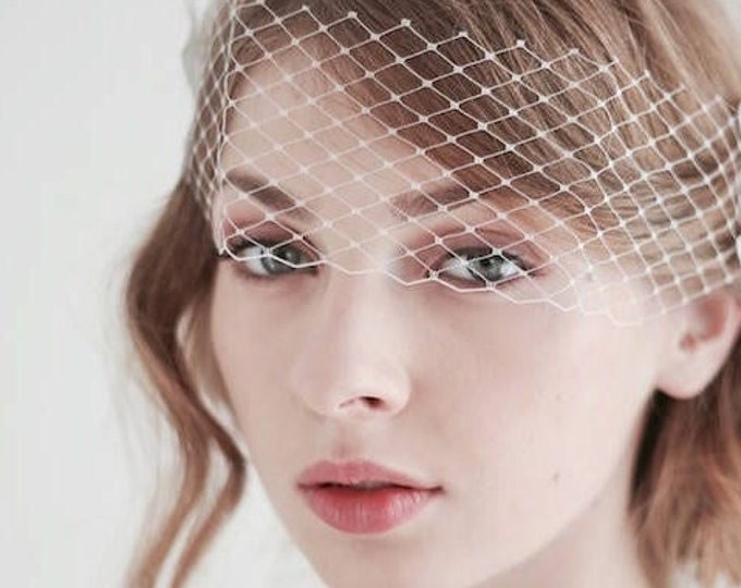 Birdcage Veil Short Bridal Veil Mini Wedding Veil Face Bird Cage Veil Civil Wedding Courthouse Veil Elopement