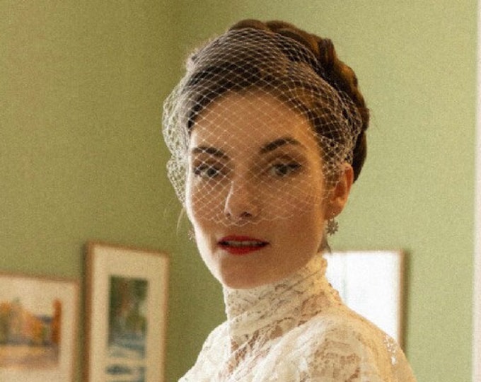 Birdcage Veil Vintage Style Wedding Veil Short Face Veil Cage Net Veil Registry Office