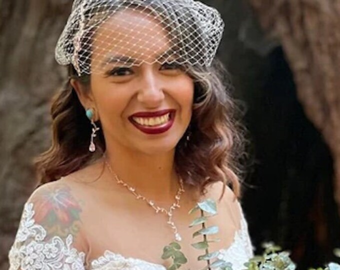 Birdcage Veil for Wedding Short Bridal Veil Net Veil Bird Cage Veil Elopement Veil