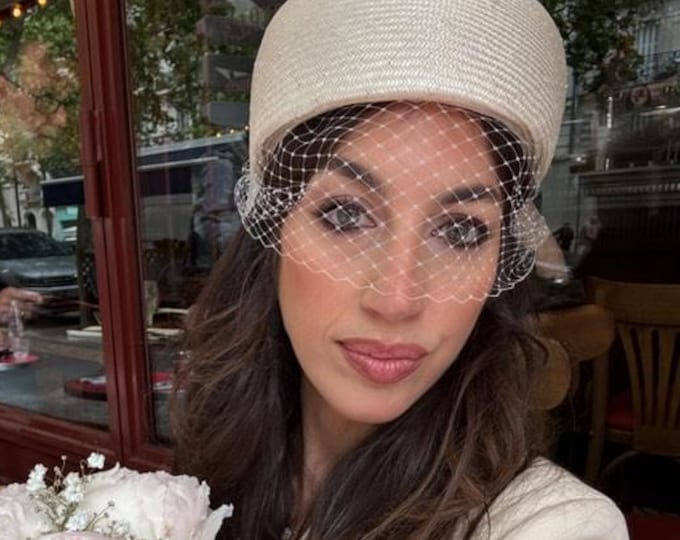 Birdcage Veil Bridal Face Veil for Hat Wedding Courthouse Veil Civil Ceremony Wedding Veil Elopement