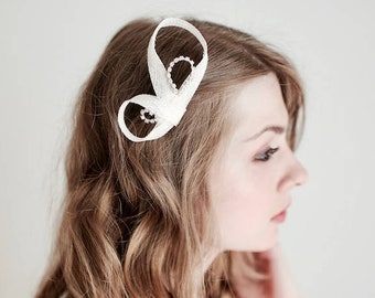 Ivory Fascinator Bridal Hair Pin Ivory Headpiece Wedding Headpiece Bridesmaids Gift