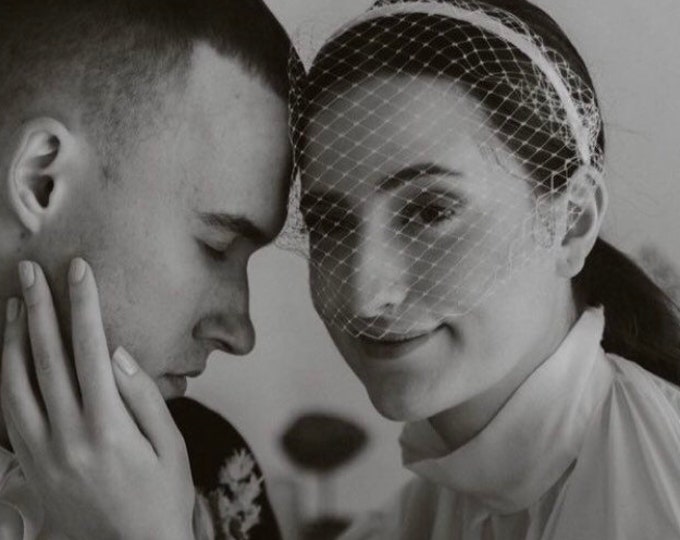 Birdcage Veil Headband Wedding Birdcage Veil Fascinator Headband with Veil Civil Wedding Courthouse