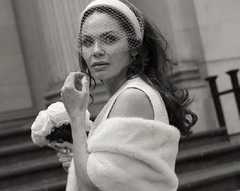 Birdcage Veil Headband: Legal Ceremony Veil Civil Wedding Headpiece Bridal Veiled Fascinator for Courthouse Wedding