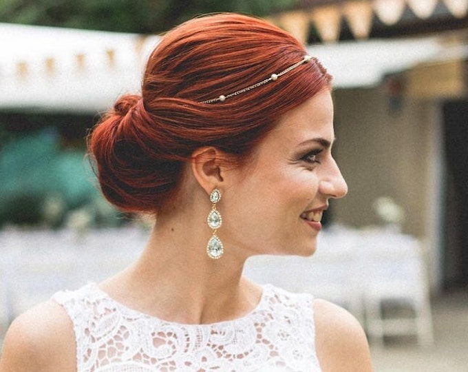 Pearl Hair Chain 1 Strand Head Chain with Pearls Bridal Headpiece Wedding Hair Bridesmaid Gift