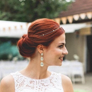 Pearl Hair Chain Bridal Pearl Headband One Strand Hair Chain Bridesmaid Gift Pearl Wedding Headpiece
