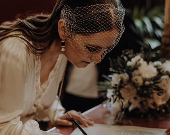 Civil Ceremony Veil Birdcage Veil Courthouse Veil Mask Wedding Birdcage Veil Minimalist Bird Cage Veil Bachelorette Veil