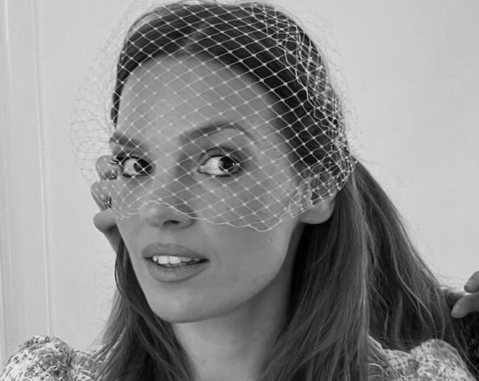 Bridal Birdcage Veil Wedding Birdcage Veil Civil Ceremony Veil Courthouse Veil Sjort Plain Bird Cage Veil
