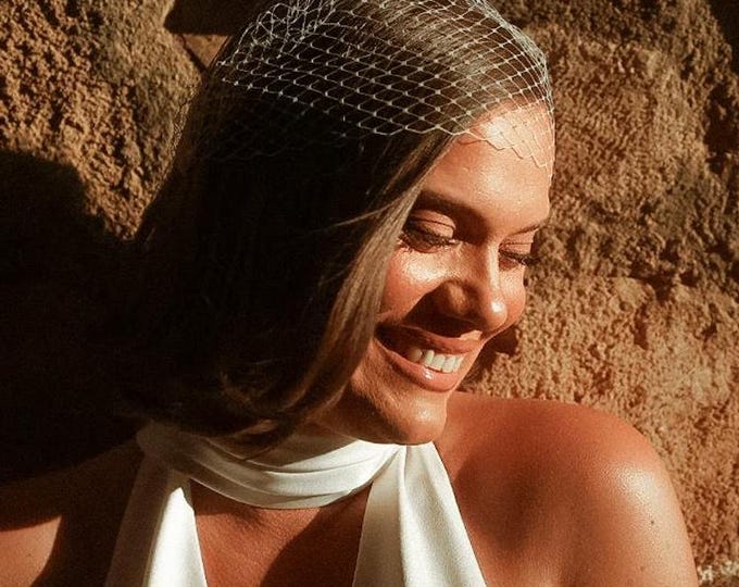 Bridal Veil Juliet Cap Wedding Birdcage Veil Courthouse Wedding Veil Civil Ceremony