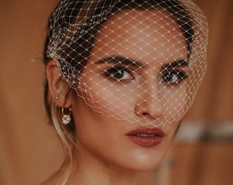 Birdcage Veil for Bride Face Veil Civil Ceremony Wedding Courthouse Veil