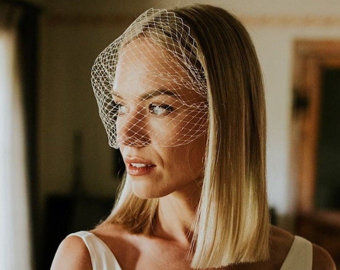 Bridal Birdcage Veil Wedding Courthouse Veil Civil Ceremony Veil Net Short
