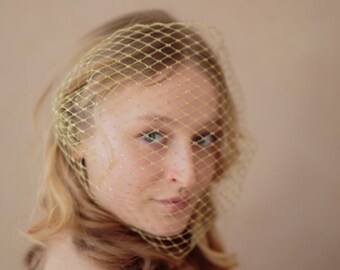 Gold Birdcage Veil Bridal Bird Cage Veil Wedding Bandeau Veil Wedding Guest Veil Special Occassion Veil