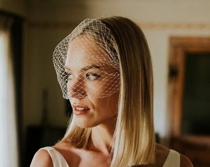 Civil Ceremony Veil Courthouse Wedding Veil City Hall Minimalist Veil Birdcage Bridal