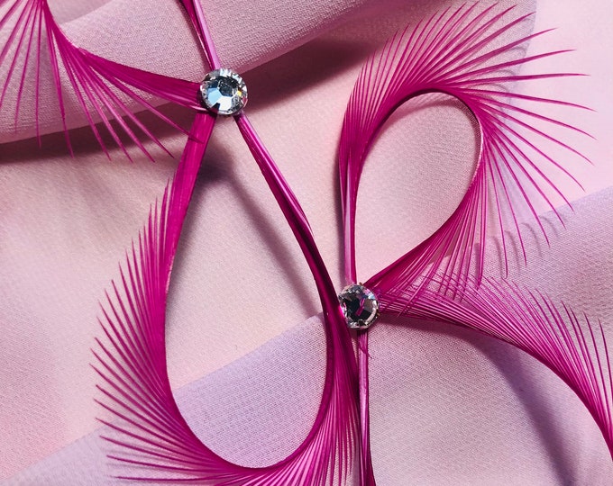 Hot Pink Hair Pins, Pink Hair Accessories, Bridal Fascinators, Bridesmaids Gift, Bridal Party Gift, Pantone 2023