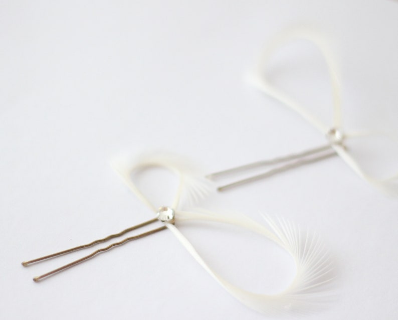 Ivory Bridal Hair Pins, White Hair Pins, Champagne Hair Pins, Bridesmaid Gift, Wedding Hair Pins, Prom image 2