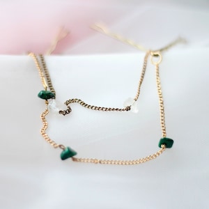 Crystal Hair Chain Bridesmaids Hair Accessories Bridal Party Hair Chain Emerald Green Head Chain