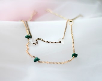 Crystal Hair Chain Bridesmaids Hair Accessories Bridal Party Hair Chain Emerald Green Head Chain