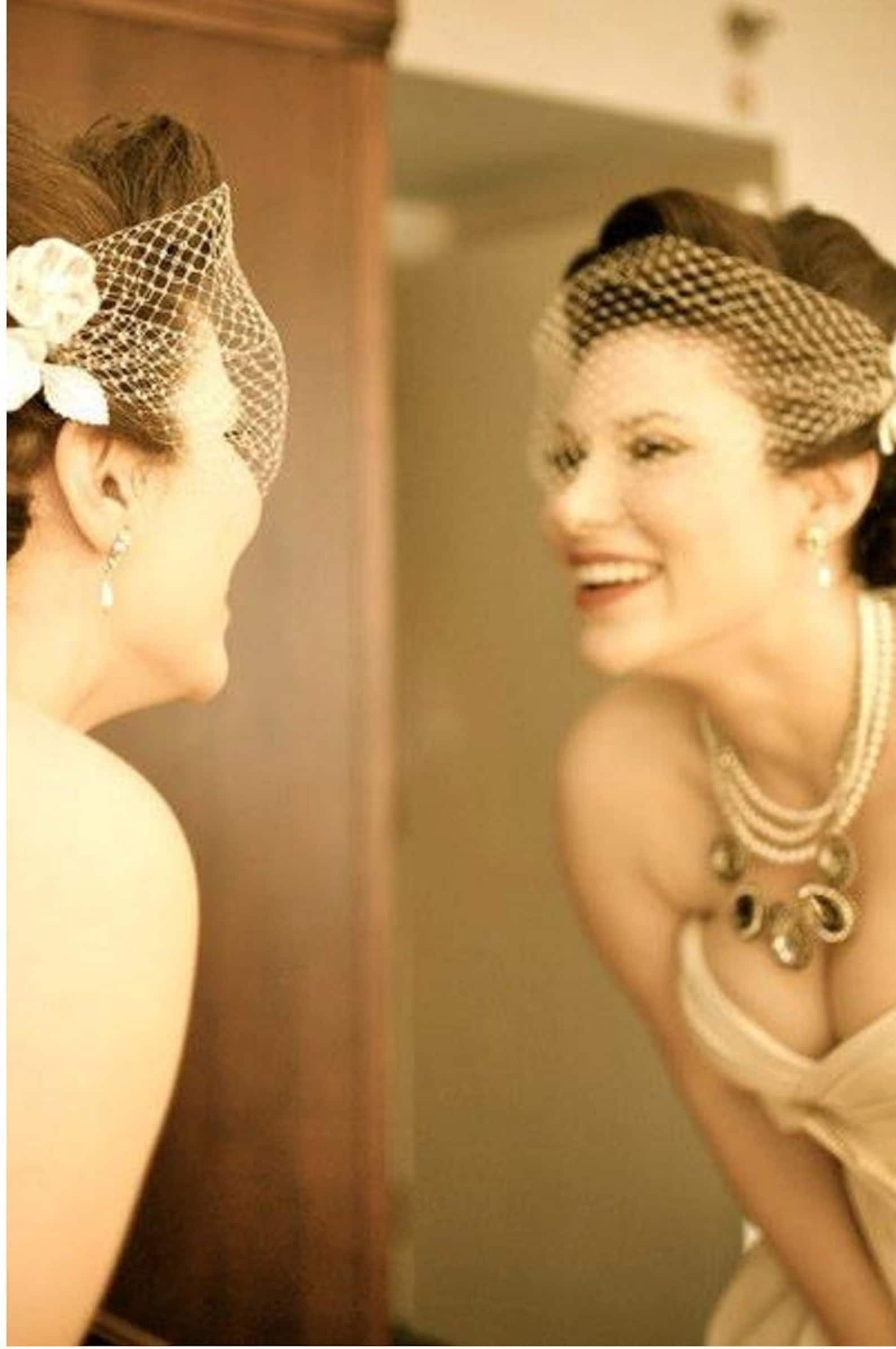 Bridal Bird Cage Veil Wedding Birdcage Veil Ivory Veil Etsy