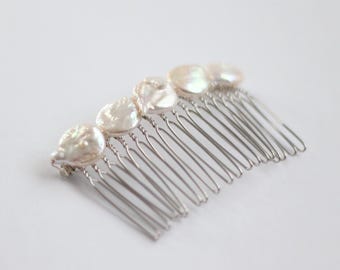 Pearl Hair Comb Wedding Hair Accessory Bridal Headpiece Freshwater Pearl Comb for Veil