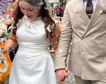 Birdcage Veil Headband with Pearls Wedding Headband Veil Bridal Headpiece Civil Wedding Veil Courthouse