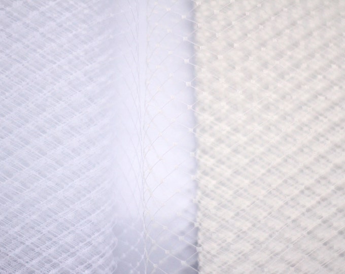 Birdcage Veil Veiling Fabric for Wedding Blusher Veils Millinery Fishnet Veiling - White, Ivory, Black, Champagne - by the meter
